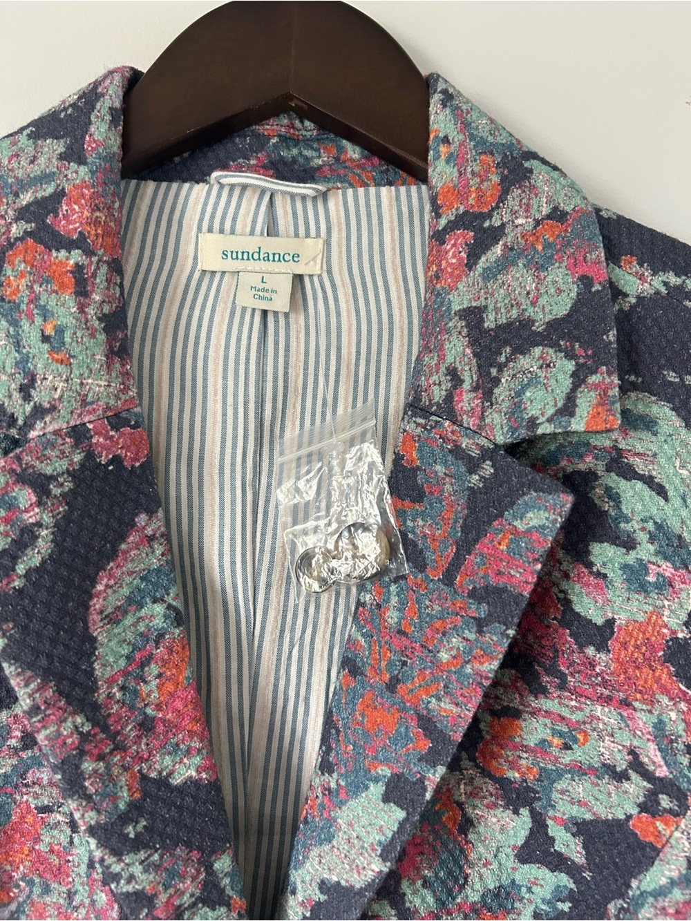 Sundance Floral Paisley Boho Blazer Cotton Colorful Large New - Picture 9 of 9